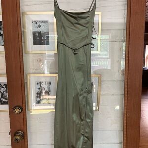 Windsor Satin Midi Dress- Sage- Size S- NWT